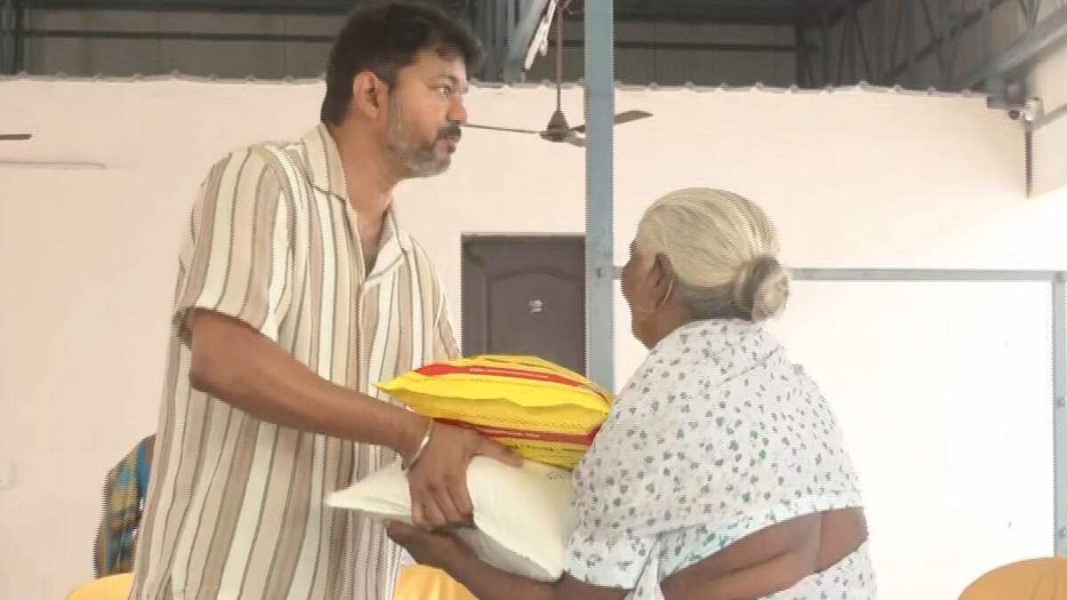 TVK Vijay gave relief assistance 