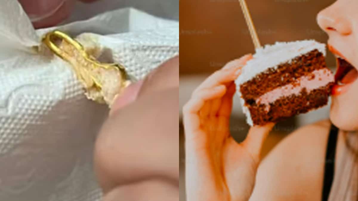 Gold ring in Cake in China 