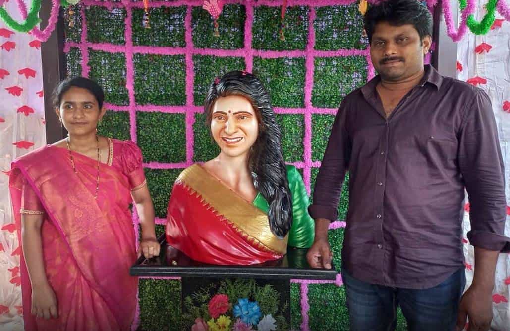 a temple built for samantha in andhra pradesh