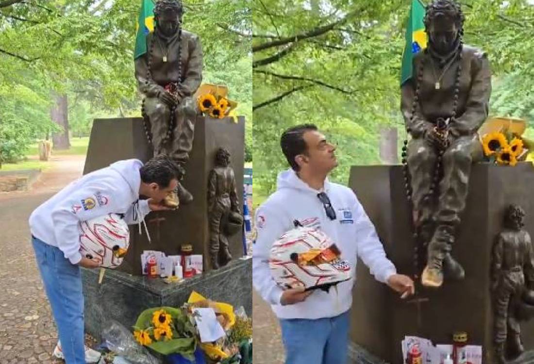 ajith kumar paying respect to ayrton senna statue video viral on internet