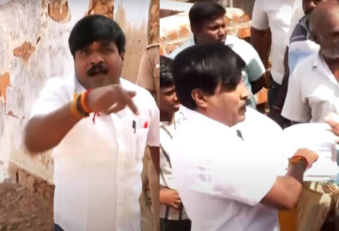 villagers protest against gp muthu in temple issue