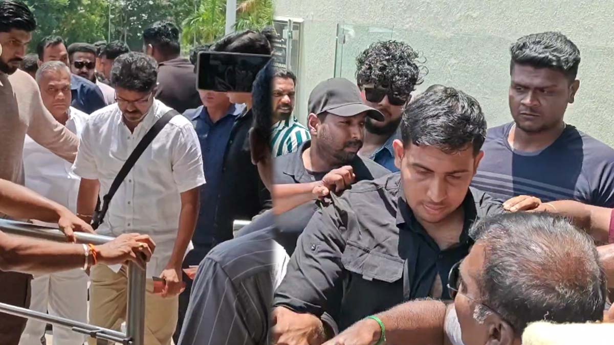 Violation of journalist.. Vijay bouncer slapped: Video goes viral