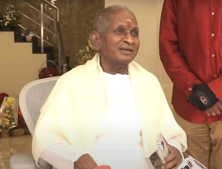 ilaiyaraaja angry on reporters because of asking about intiation on government